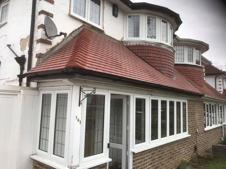 Sidcup - new rustic red tiled bay to match main roof already completed by us