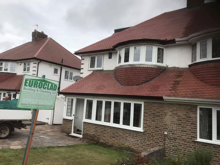 Sidcup - new rustic red tiled bay to match main roof already completed by us